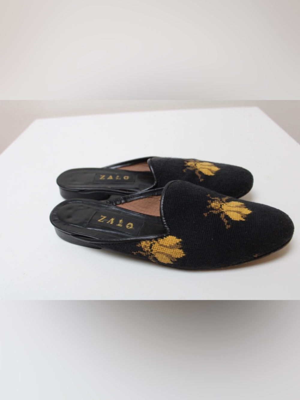 Zalo bee needlepoint mules